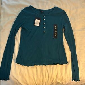 Girls long-sleeved ribbed shirt